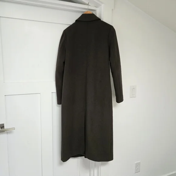 Marc New York Long Wool Blend Moto Single Breasted Overcoat in Olive - Picture 5 of 10